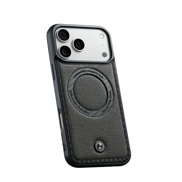 Чехол MagSafe 2.0 кожа и карбон Серый